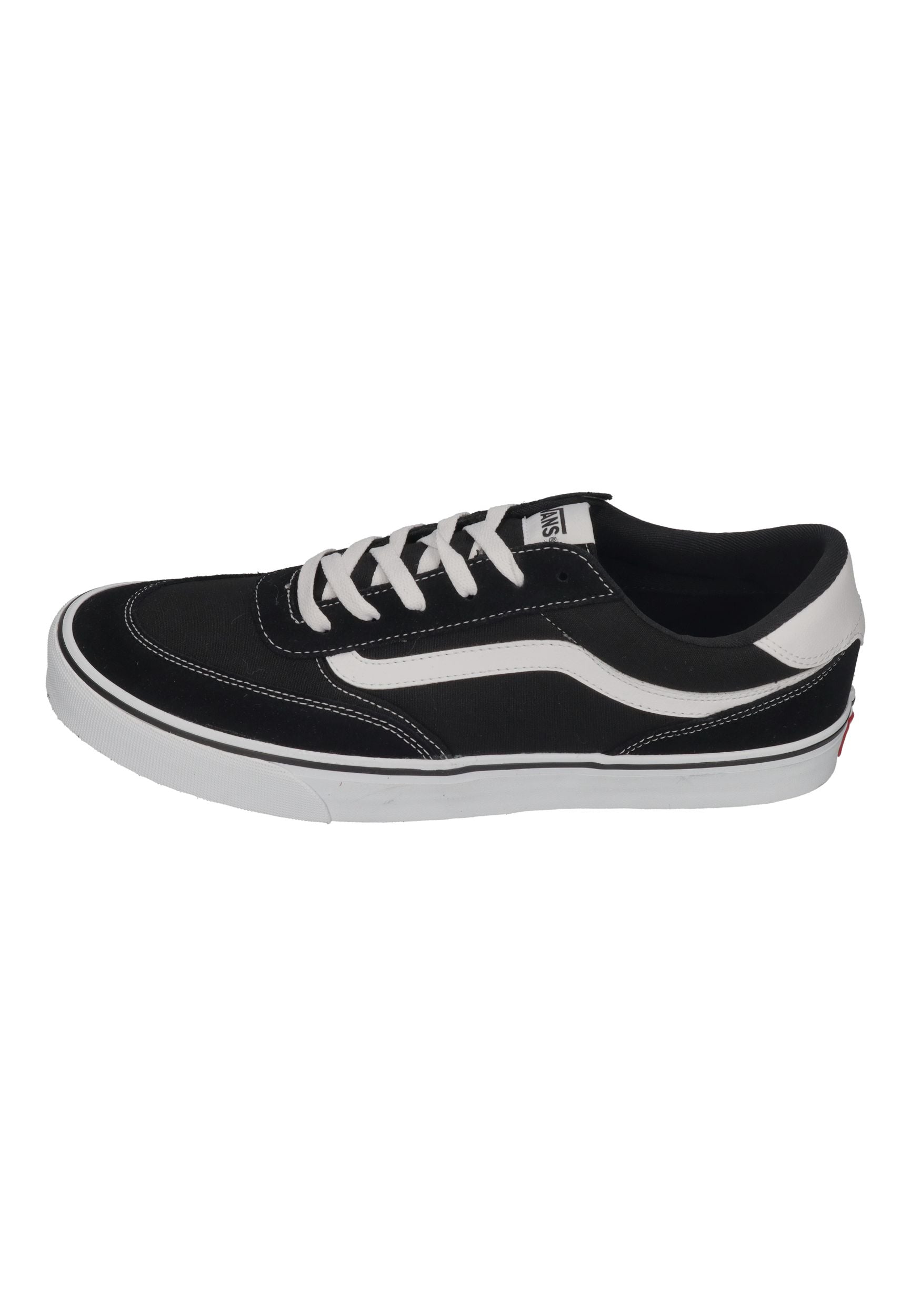 VANS in Übergrößen - BROOKLYN LS Suede Canvas - black white