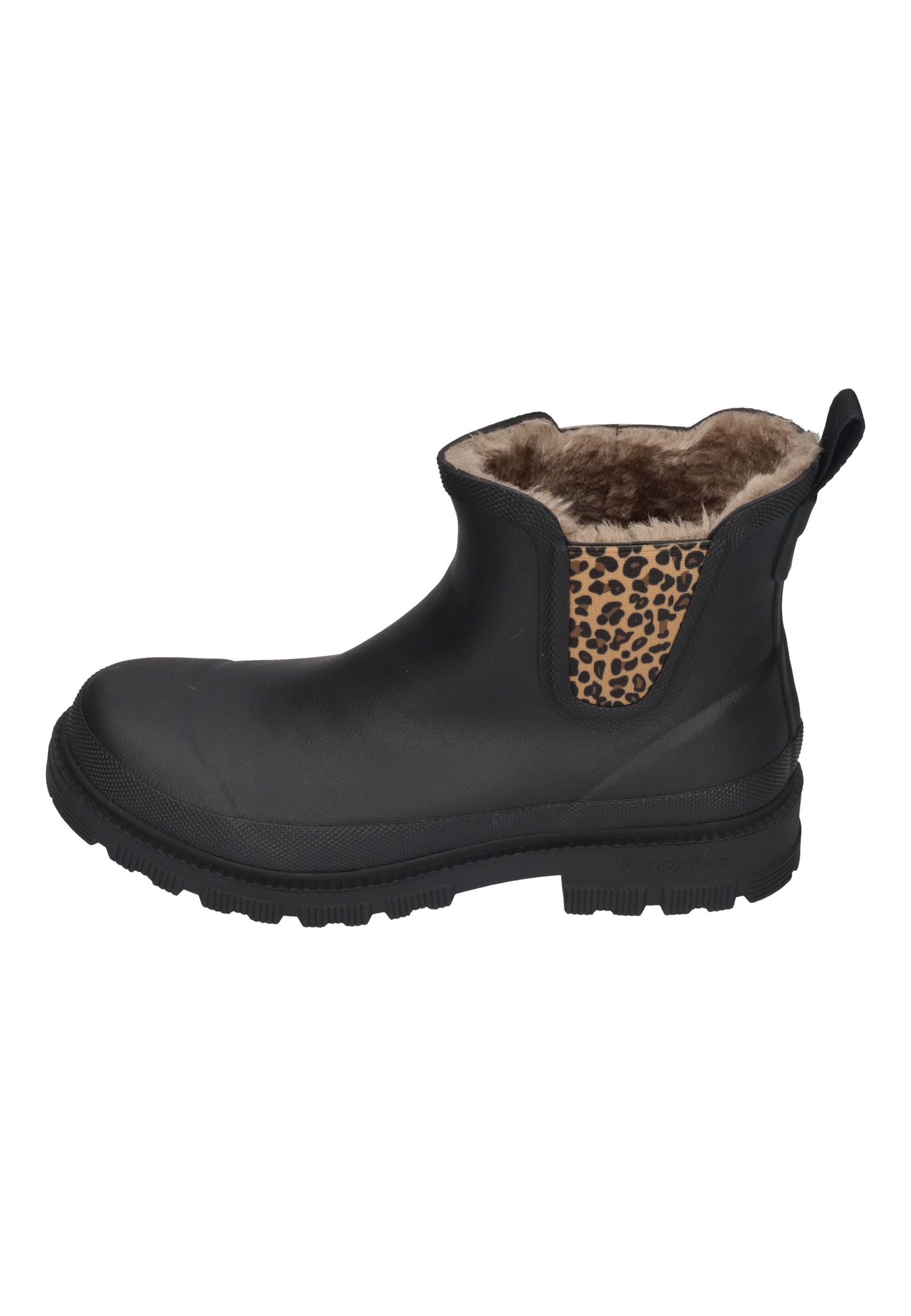 VERBENAS Damen Gummistiefel - LUA MATE COMBI FUR - black sand leo