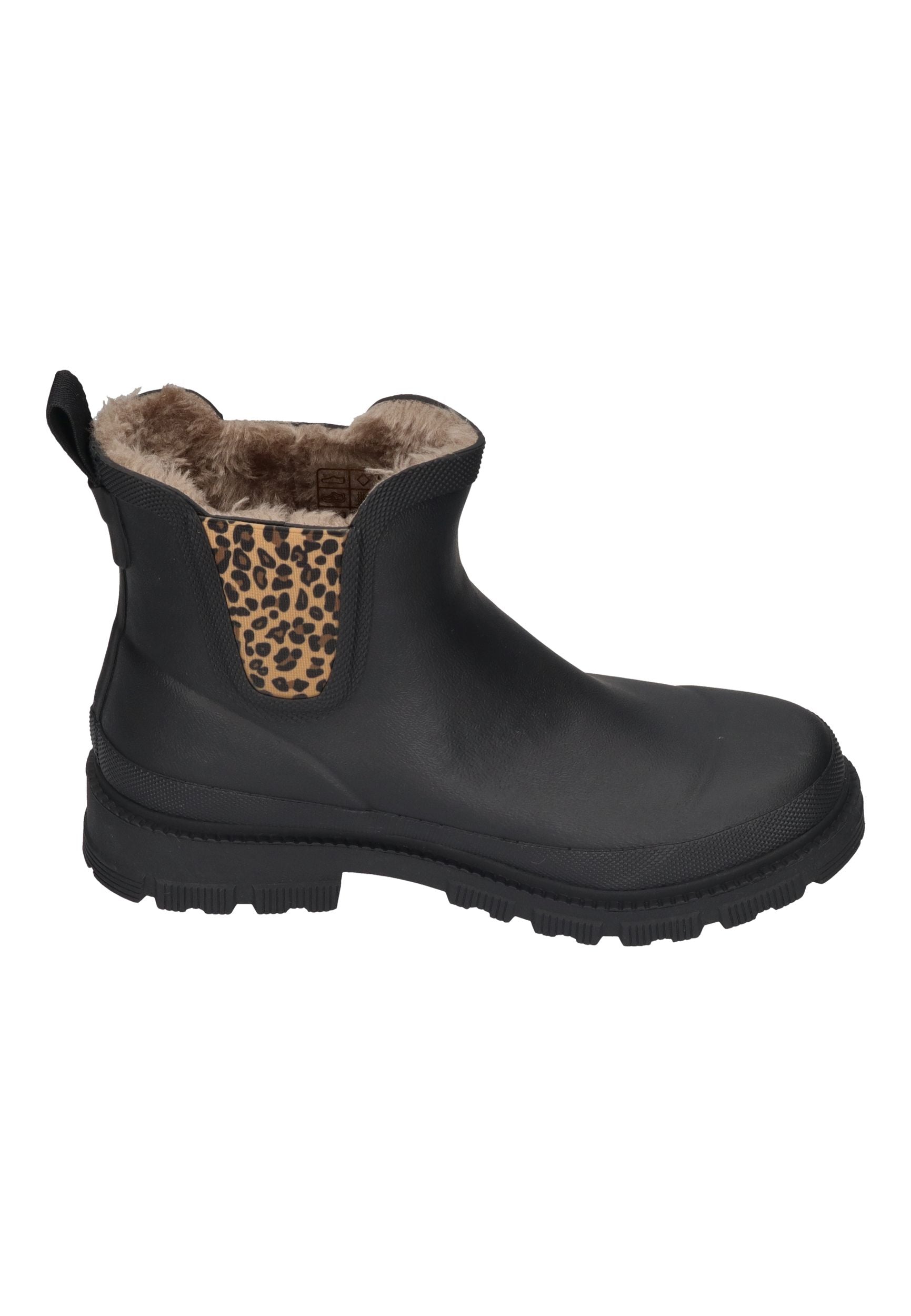 VERBENAS Damen Gummistiefel - LUA MATE COMBI FUR - black sand leo