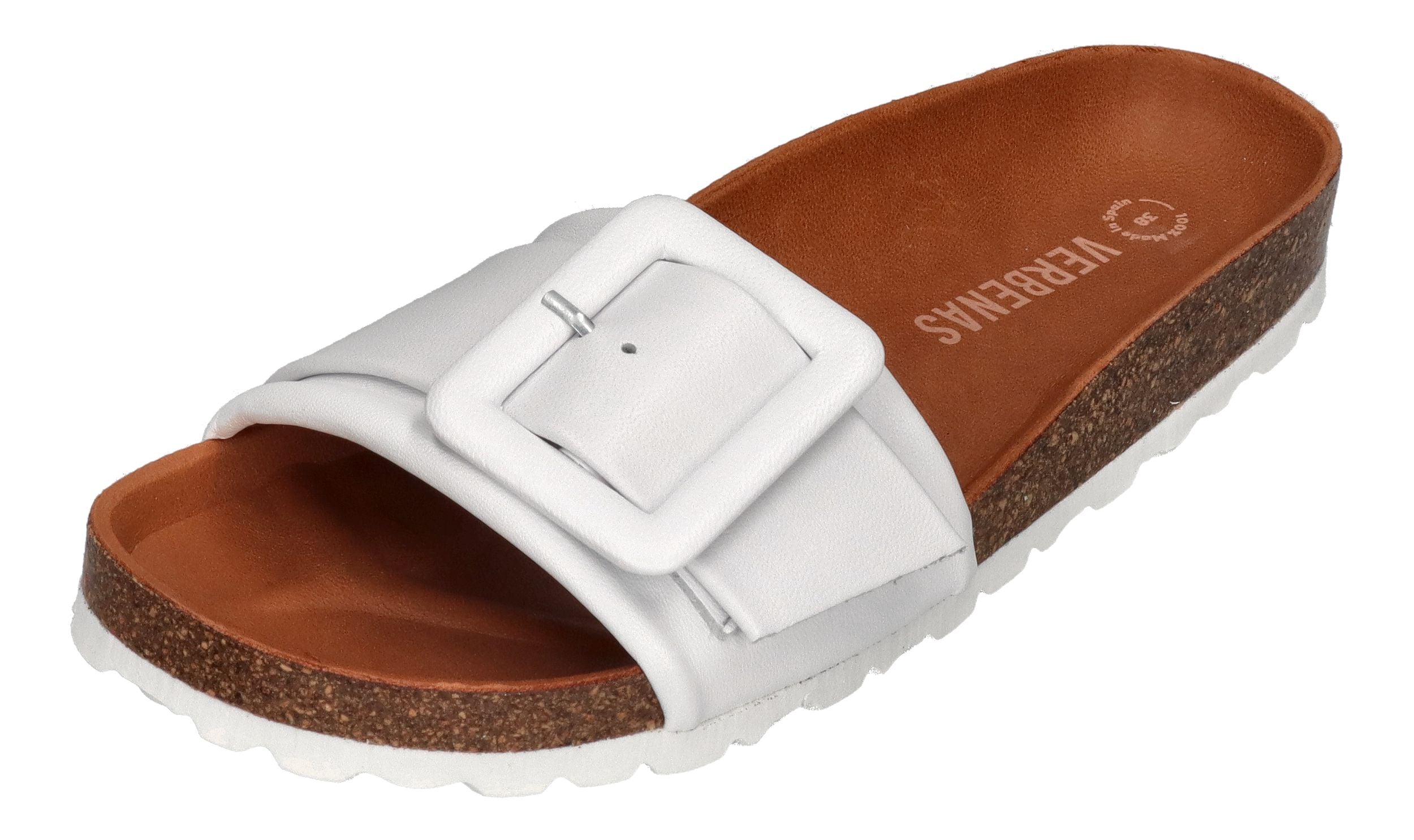VERBENAS Damen Pantoletten - REIKO ecobrush - blanco