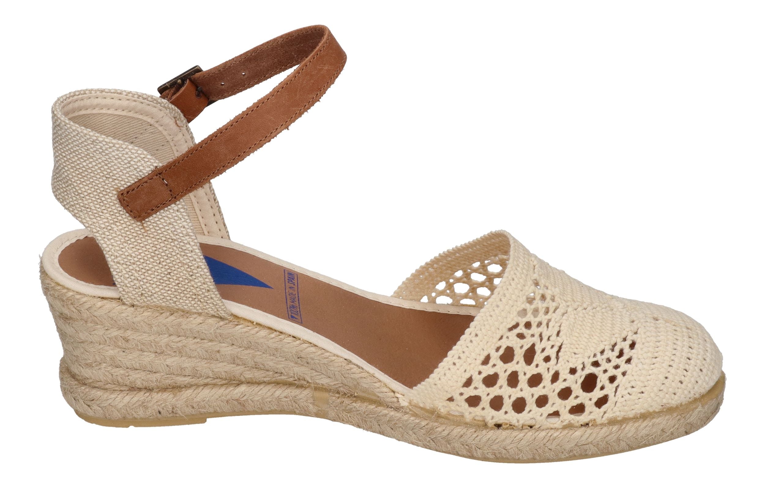 VERBENAS Damenschuhe Sandalette MALENA crochet lino - crudo