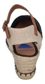 VERBENAS Damenschuhe Sandalette MALENA crochet lino - negro