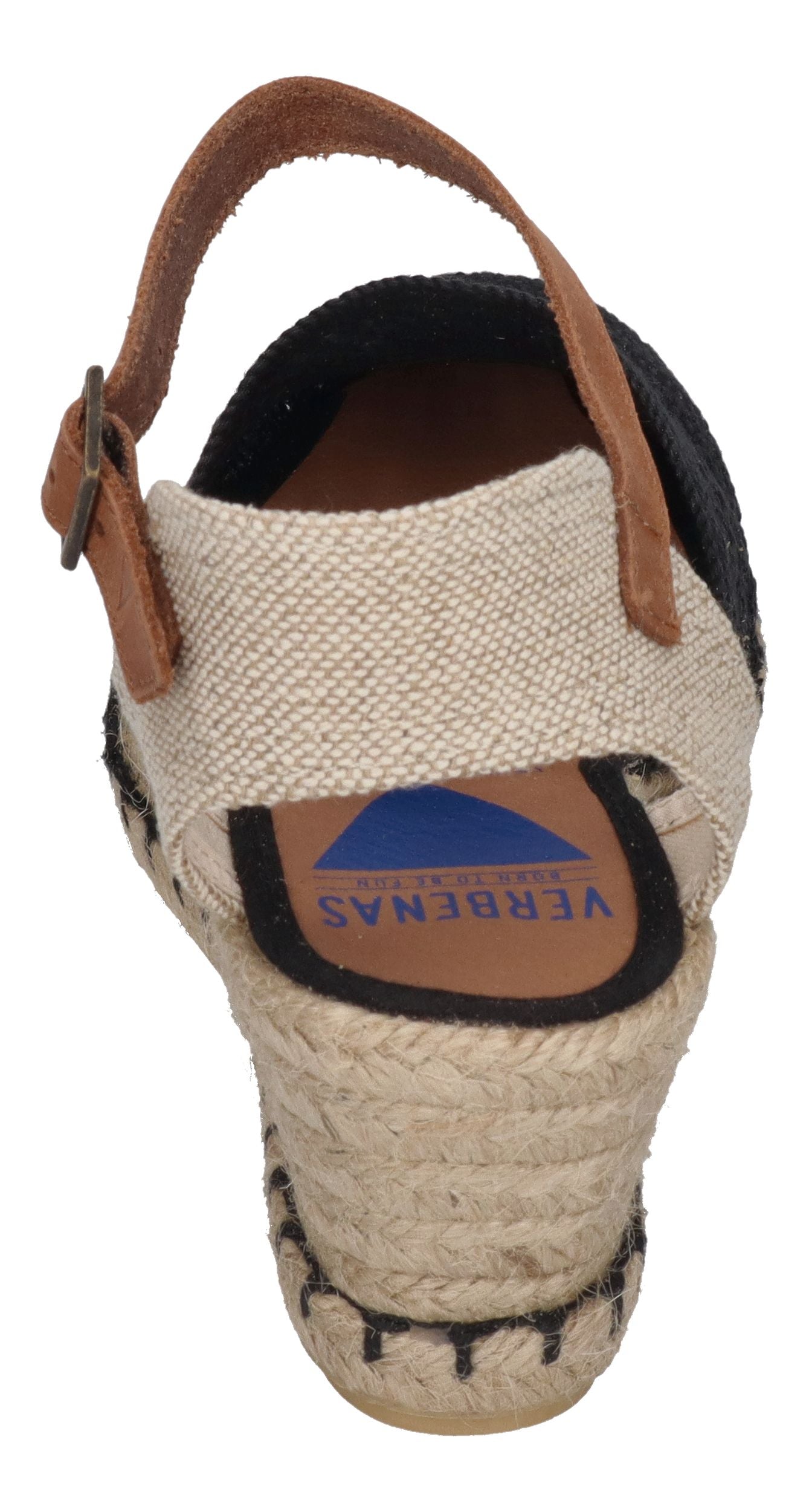 VERBENAS Damenschuhe Sandalette MALENA crochet lino - negro