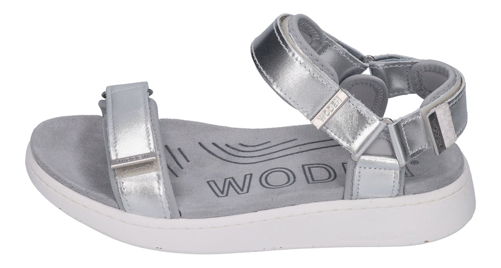WODEN Damenschuhe Sandalen - LINE METALLIC WL714 - silver