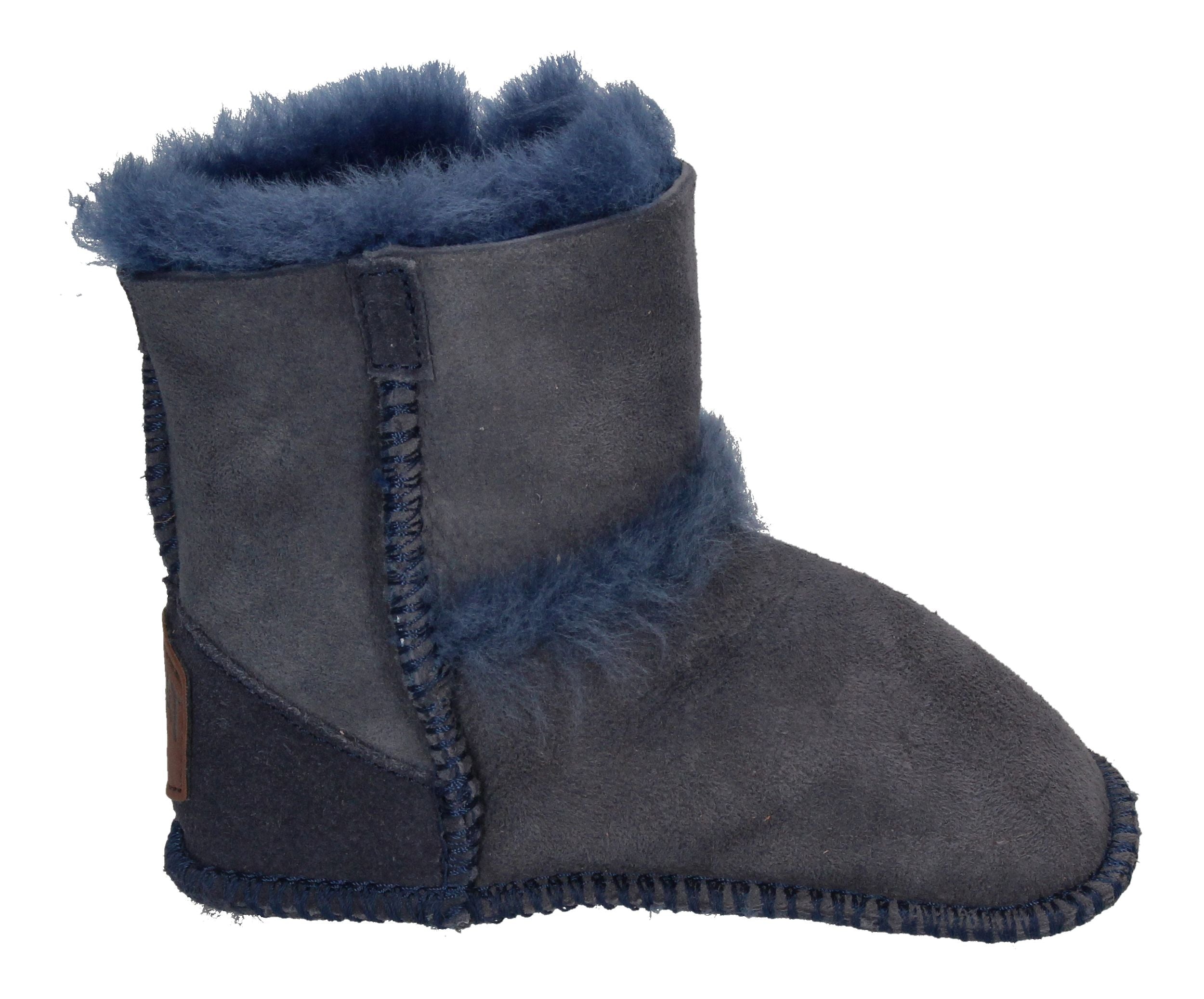 WARMBAT Babyschuhe Schaffell - HAY BABY BOOTIE - navy-3