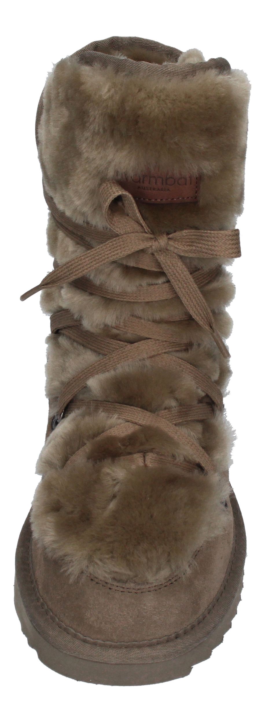 WARMBAT Damenschuhe Schaffell Booties MOONBI SUEDE - moss