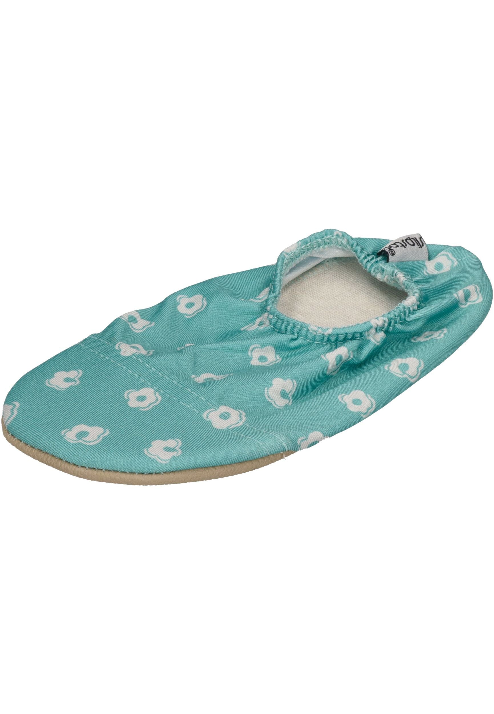 SLIPSTOP Kinder Hausschuhe Badeschuhe MARGARITA Blume türkis