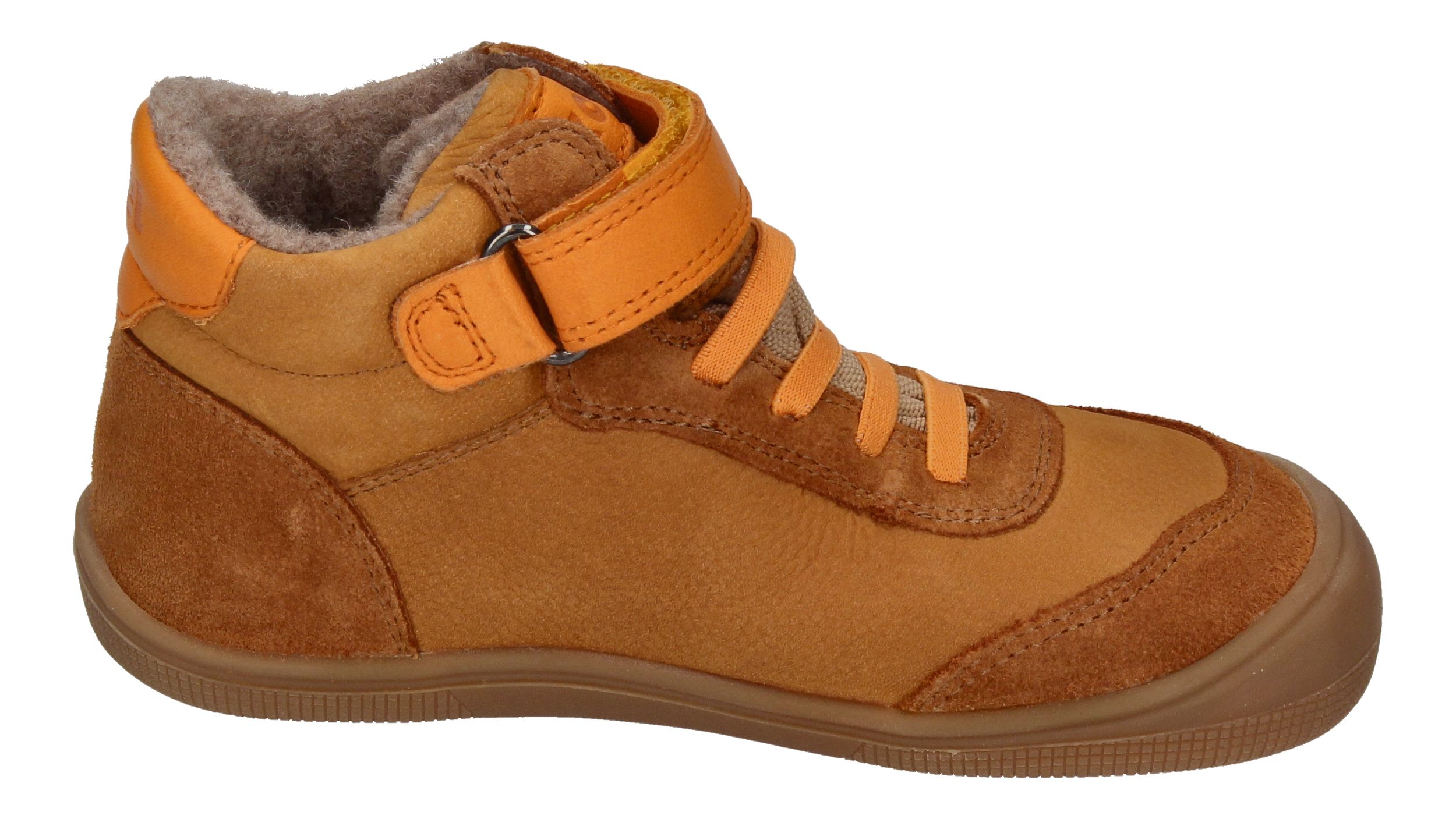 KOEL gefütterte Barefoot Kinderschuhe DANIEL TEX - cognac
