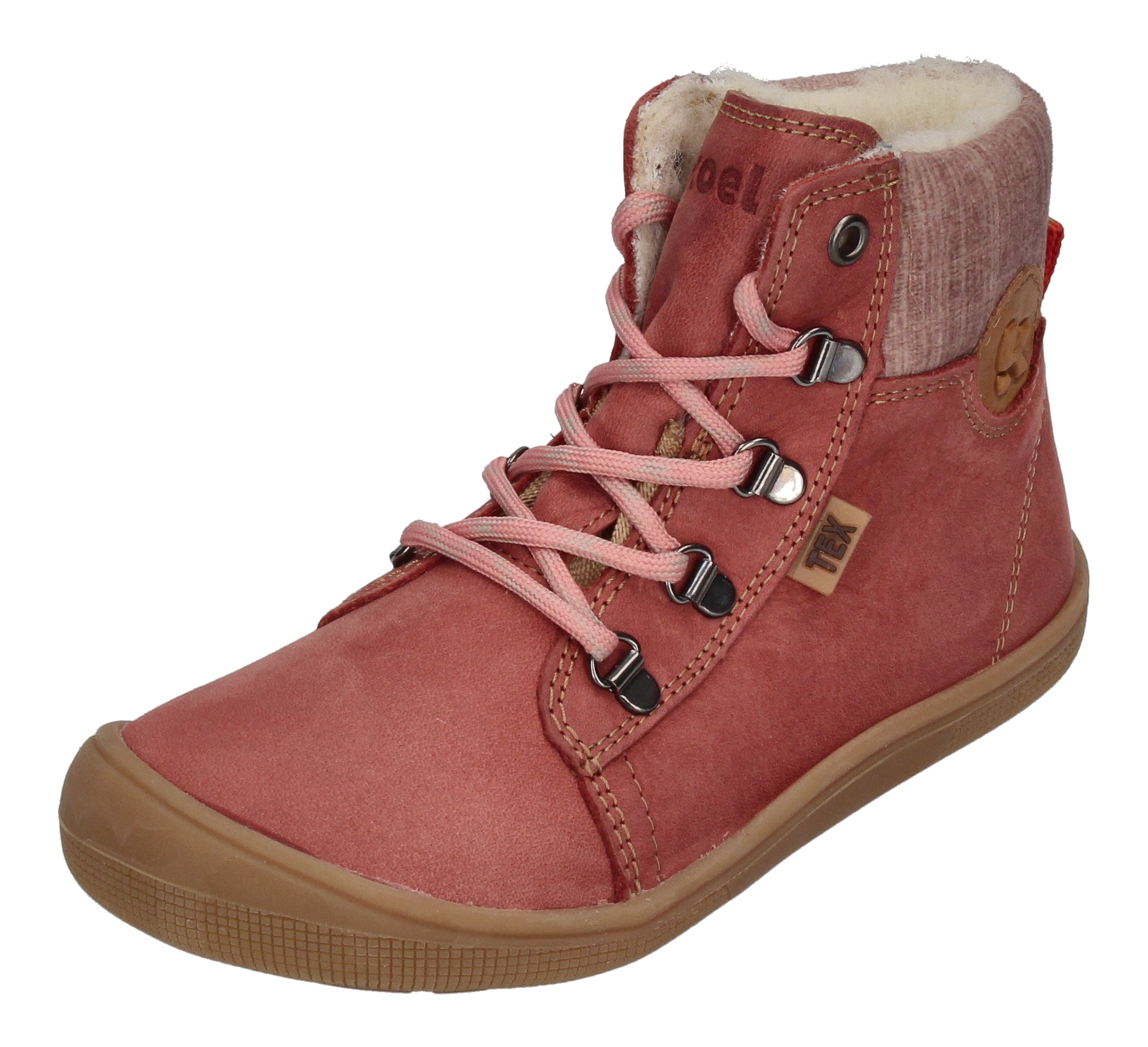 KOEL Barefoot Kinderstiefel - DEEMER TEX WOOL - old pink-0