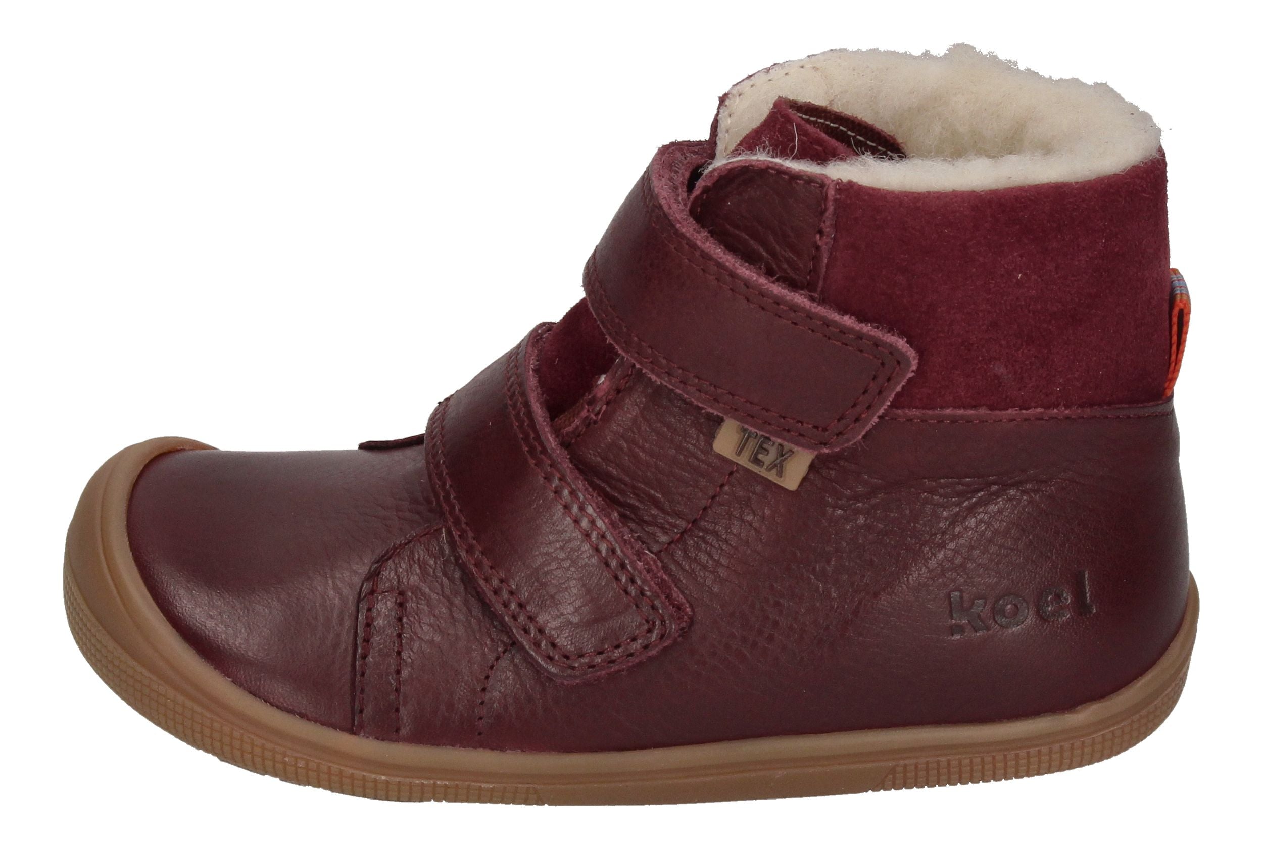 KOEL Barefoot Kinderstiefel - EMIL NAPA WOOL - bordo