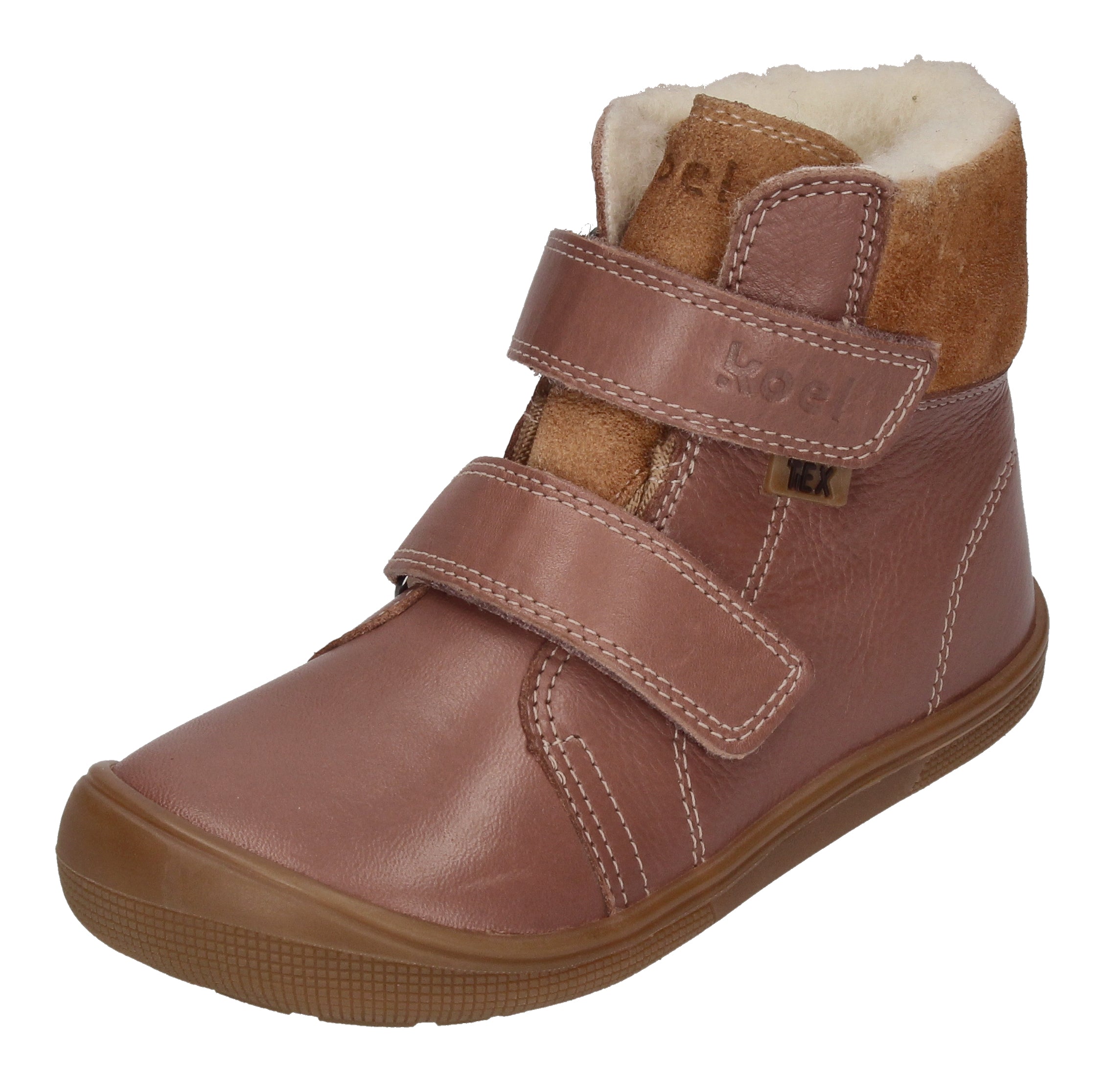 KOEL Barefoot Kinderstiefel - EMIL NAPA WOOL - old rose