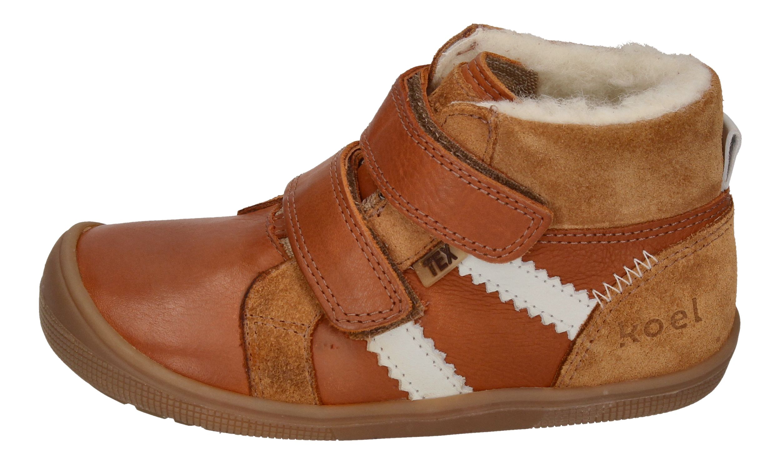 KOEL Barefoot Kinderstiefel - ETHAN TEX WOOL - cognac-1