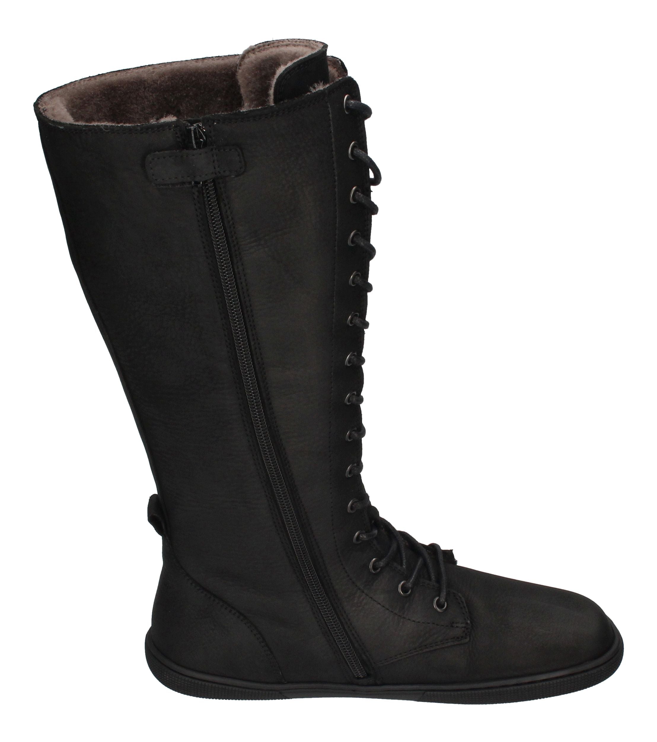KOEL Damenschuhe - Barefoot Stiefel FLORA LAMBSWOOL - black