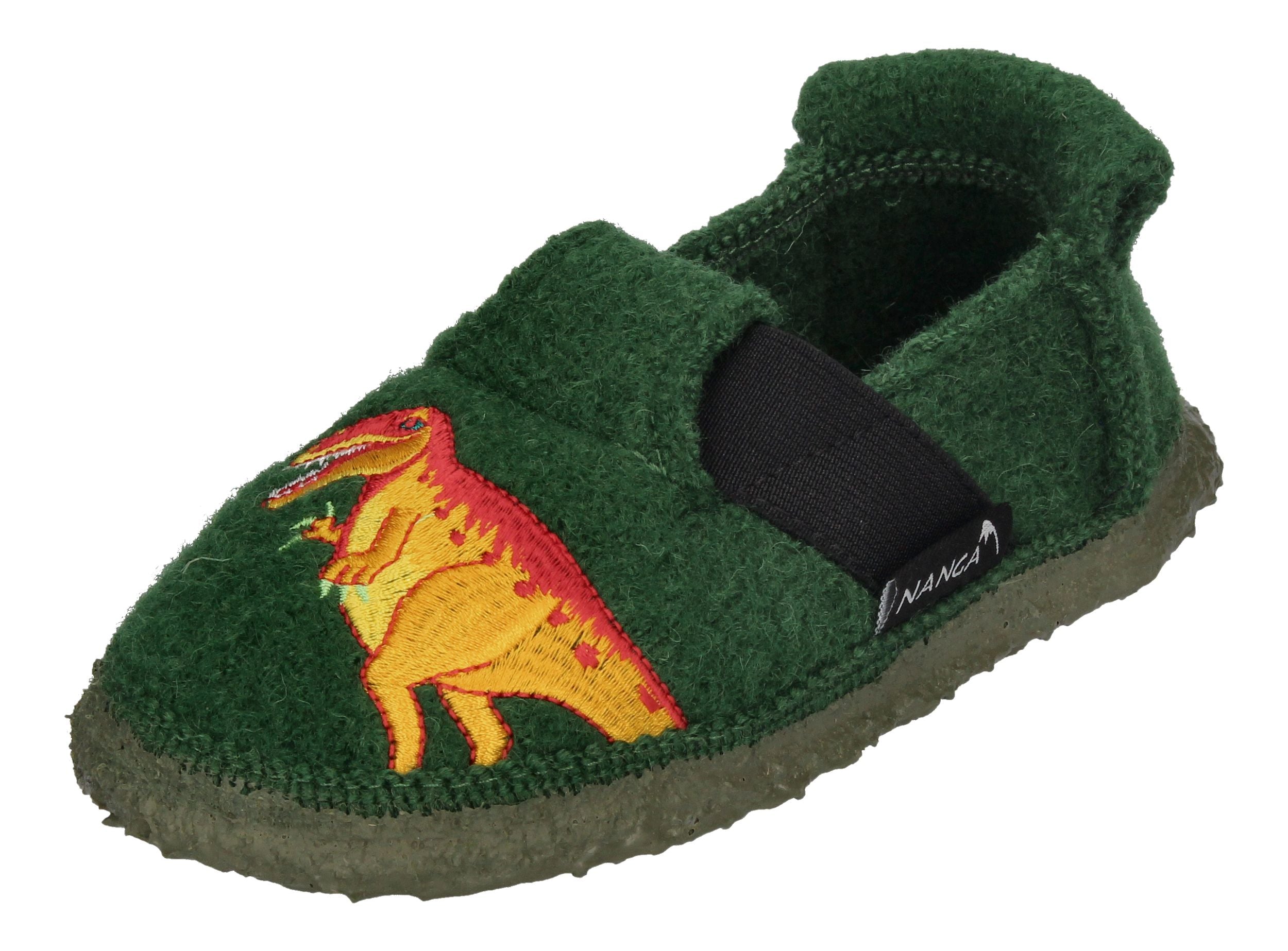 NANGA Kinderschuhe - Hausschuhe DINOS - dunkelgrün-0