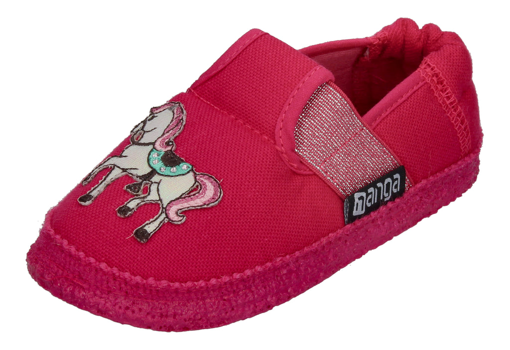 NANGA Kinderschuhe - Hausschuhe ZIRKUS - himbeere
