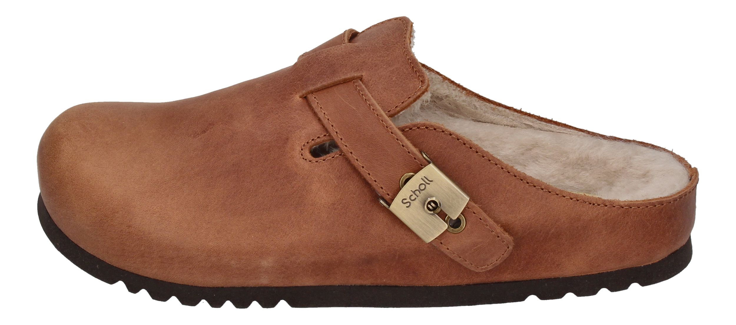 SCHOLL Damen Pantoletten - GRACE FUR F303131175 cognac-1