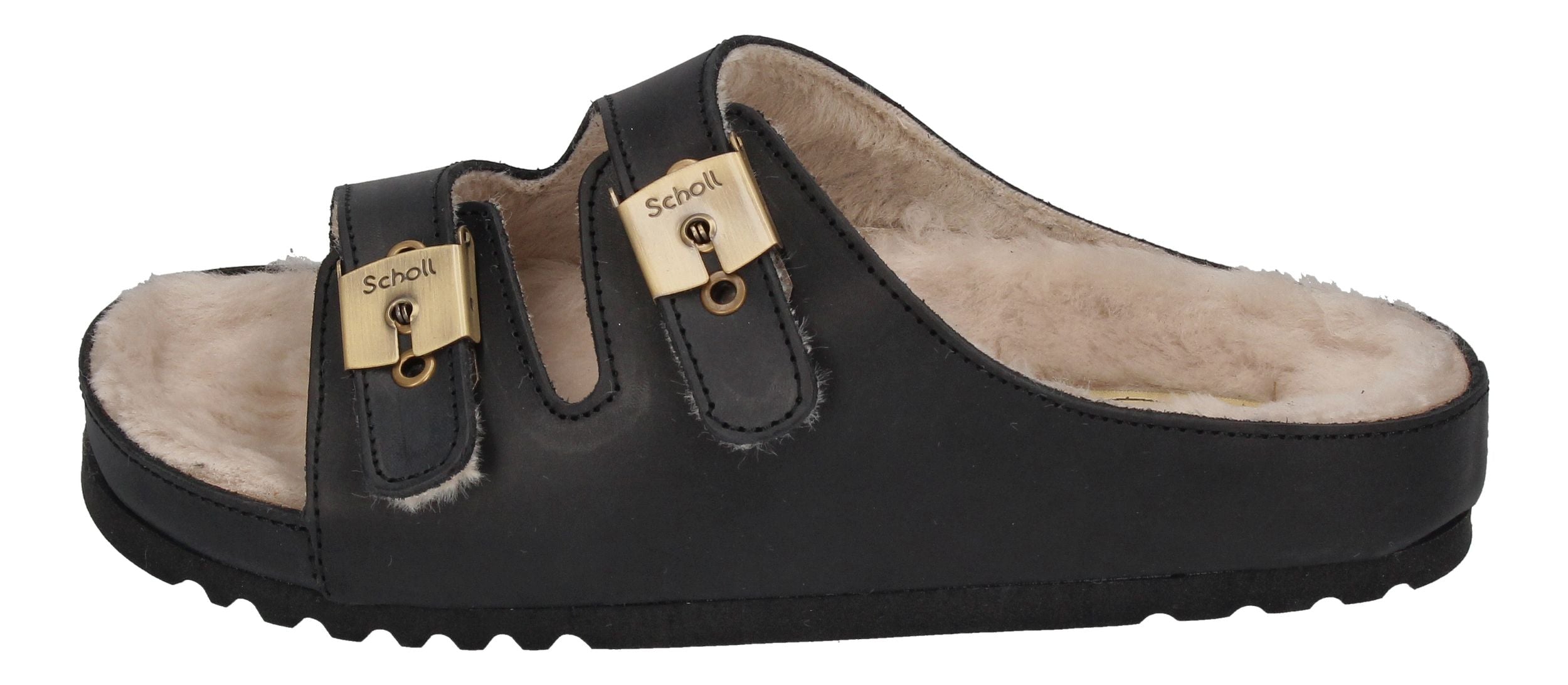 SCHOLL Damenschuhe Pantoletten KIM FUR - black-1