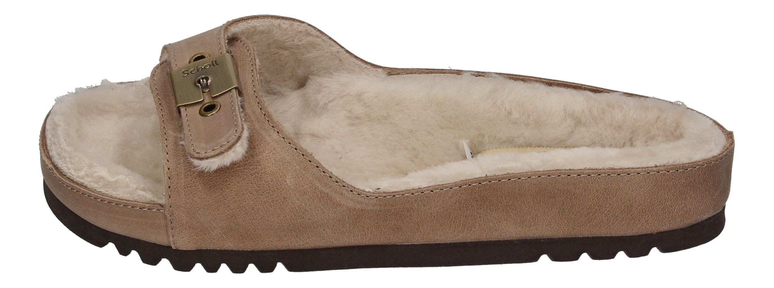 SCHOLL Damenschuhe Pantoletten MEG FUR - taupe-1