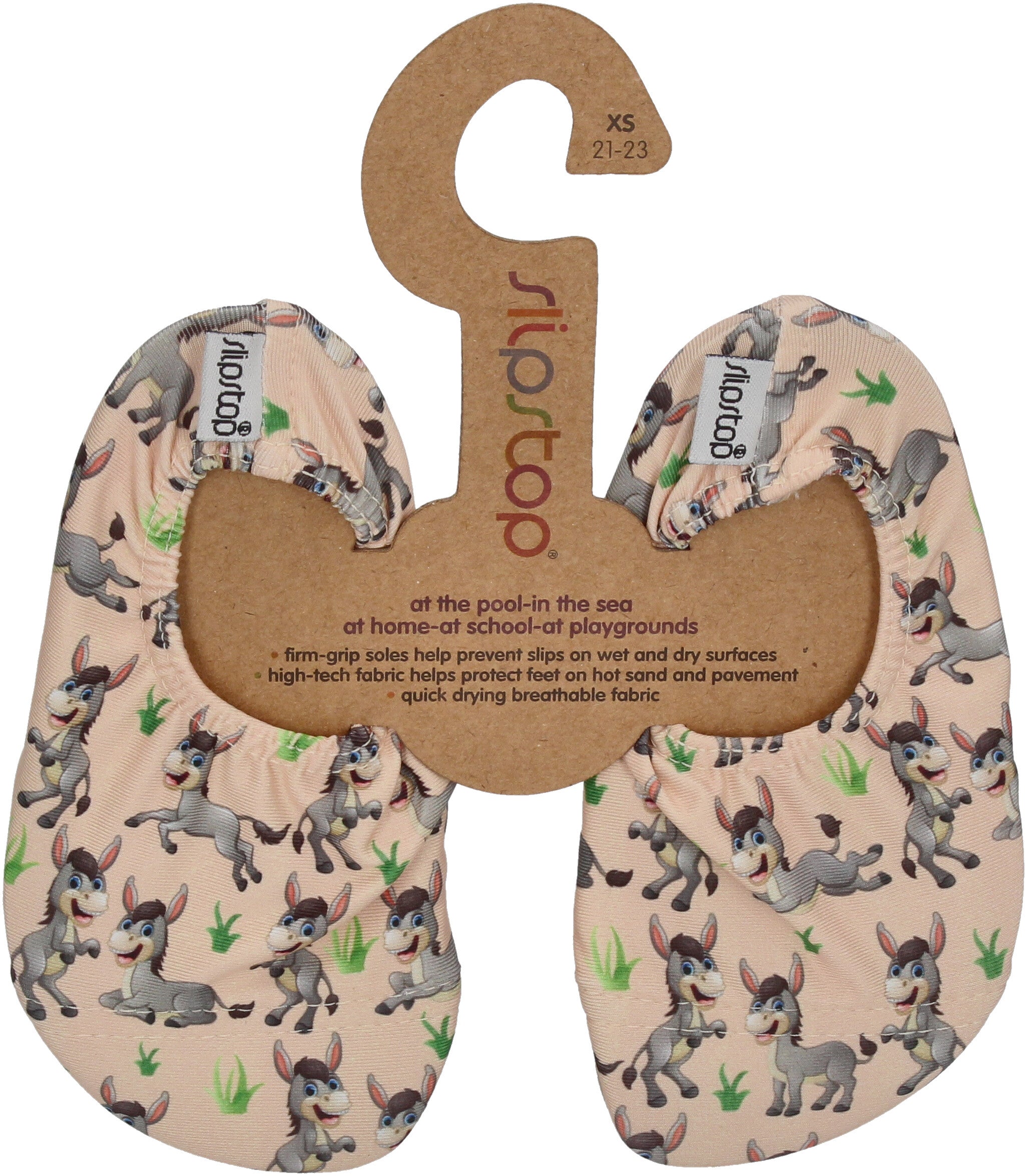 SLIPSTOP Kinder Hausschuhe Badeschuhe DONKEY - Eselchen-0