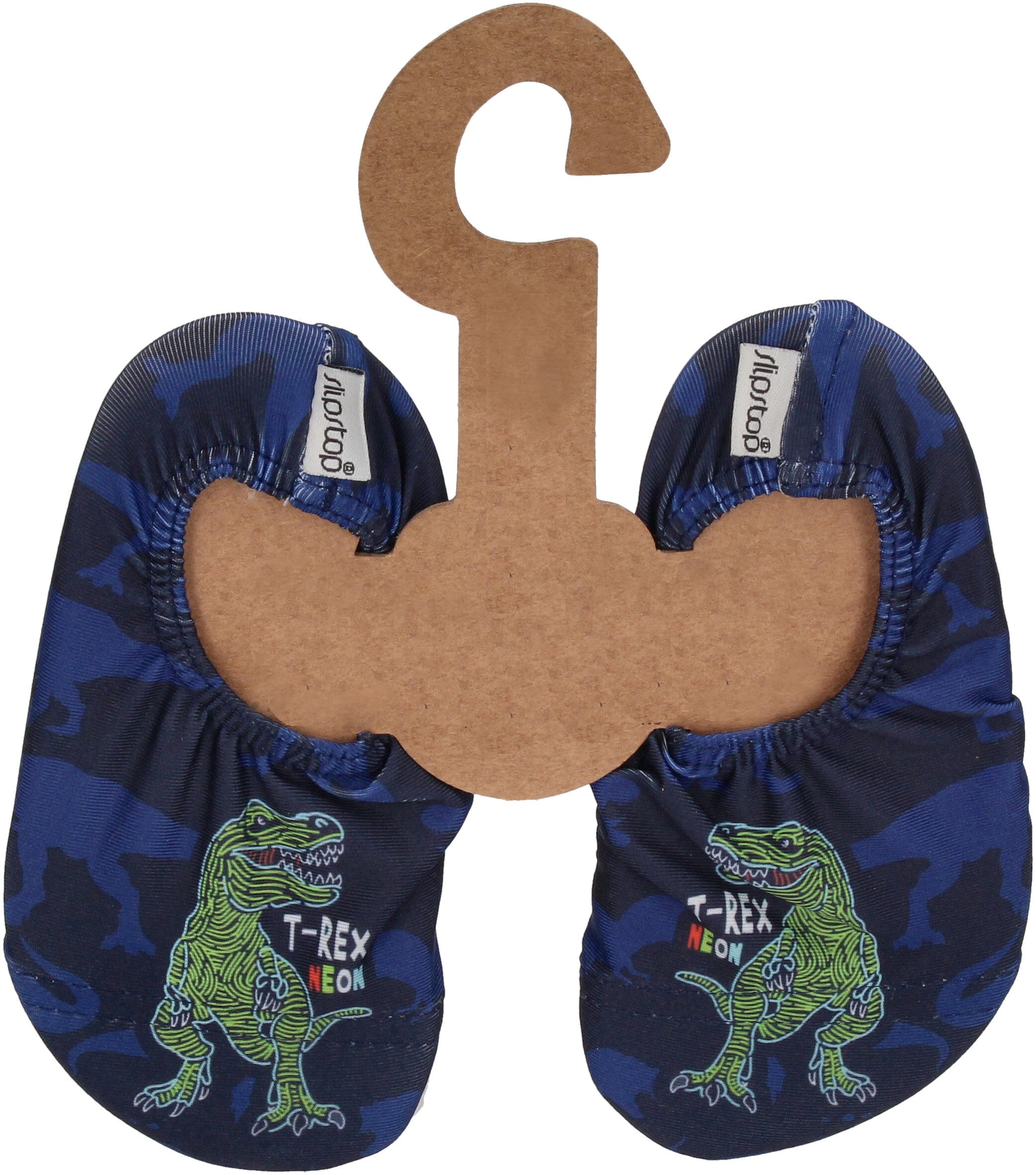 SLIPSTOP Kinder Hausschuhe Badeschuhe MIGHTY Dino Blau-0