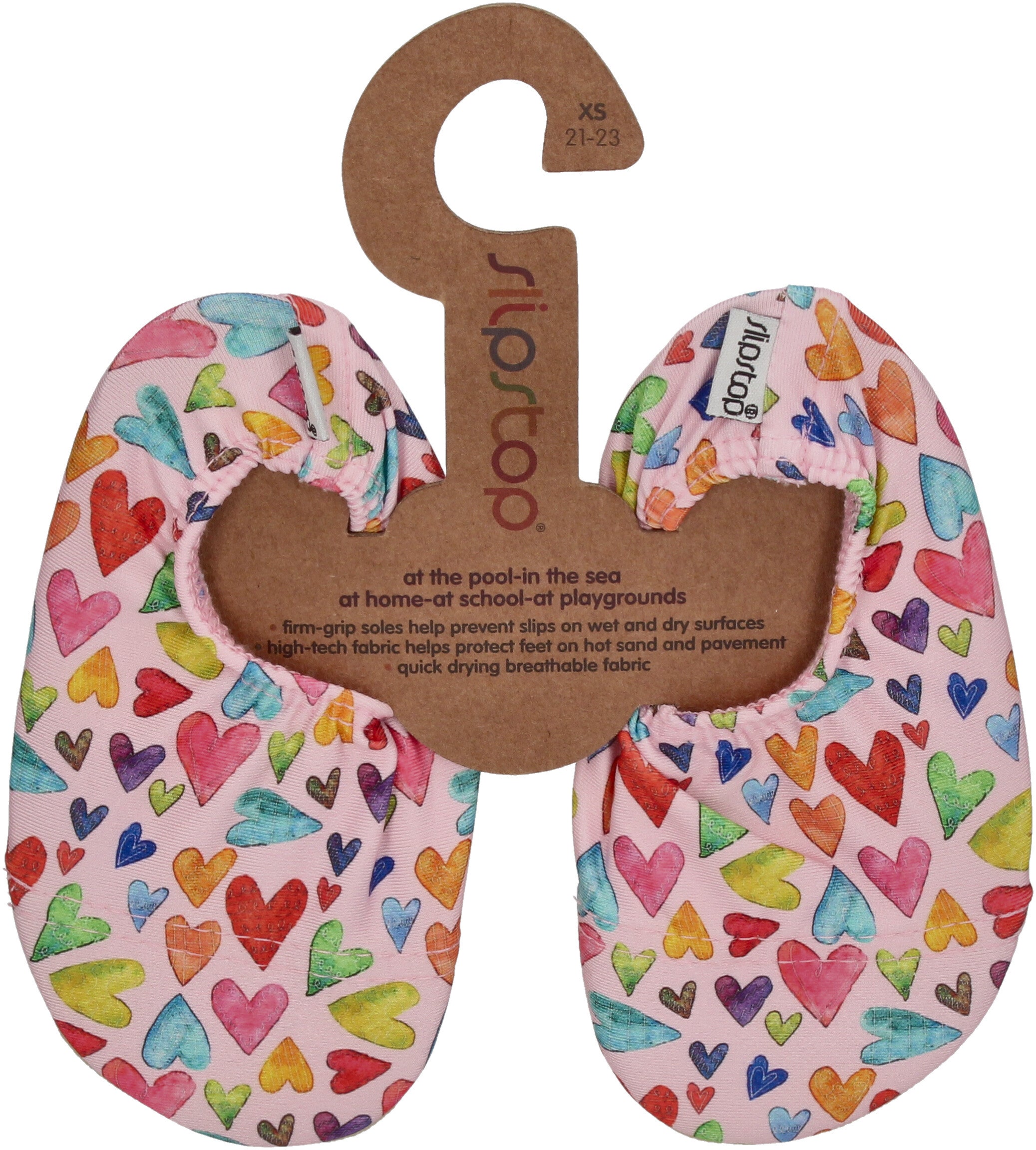 SLIPSTOP Kinder Hausschuhe Badeschuhe MINTY - Herzchen-0