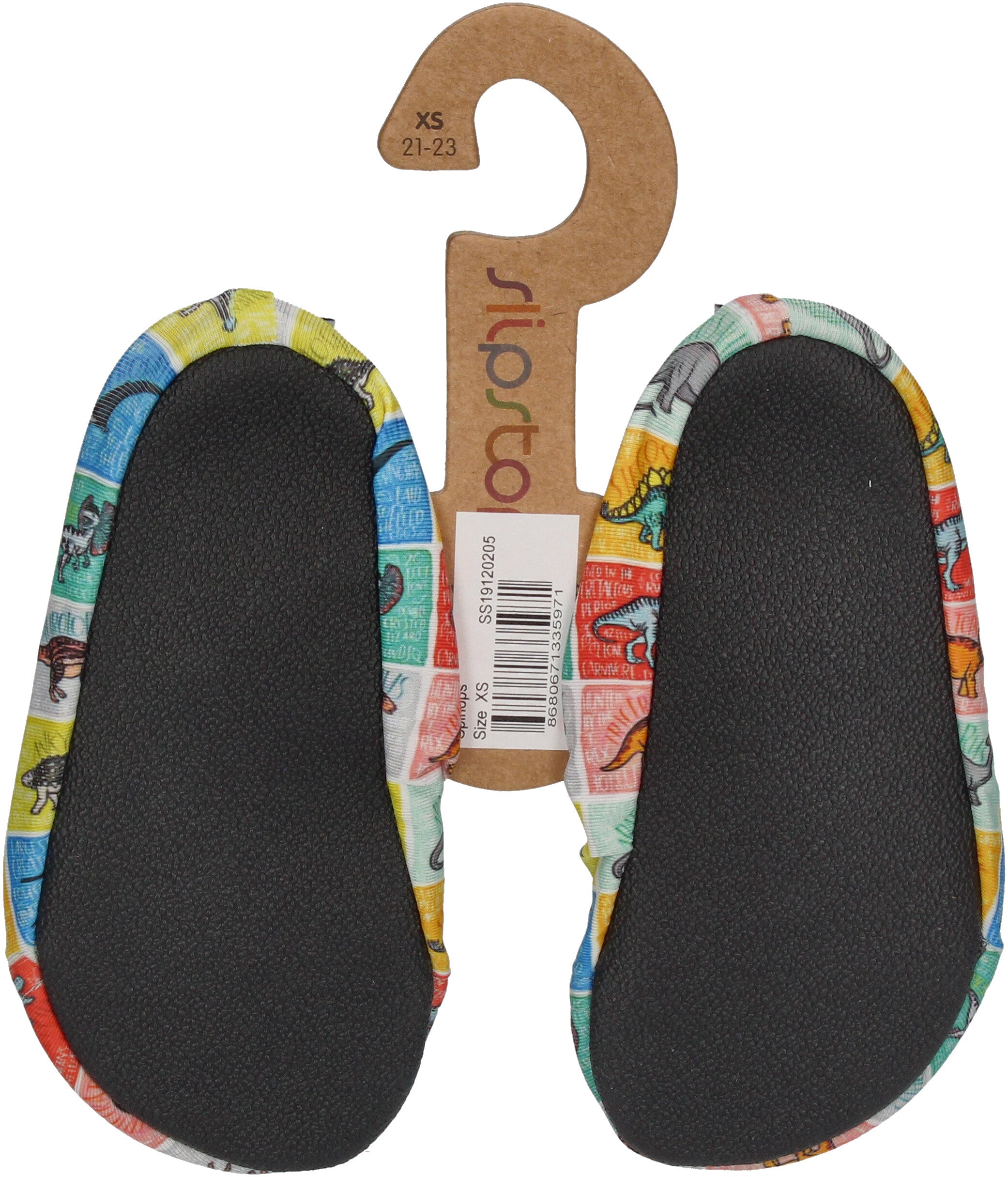 SLIPSTOP Kinder Hausschuhe Badeschuhe SPINOPS Dinos bunt-1