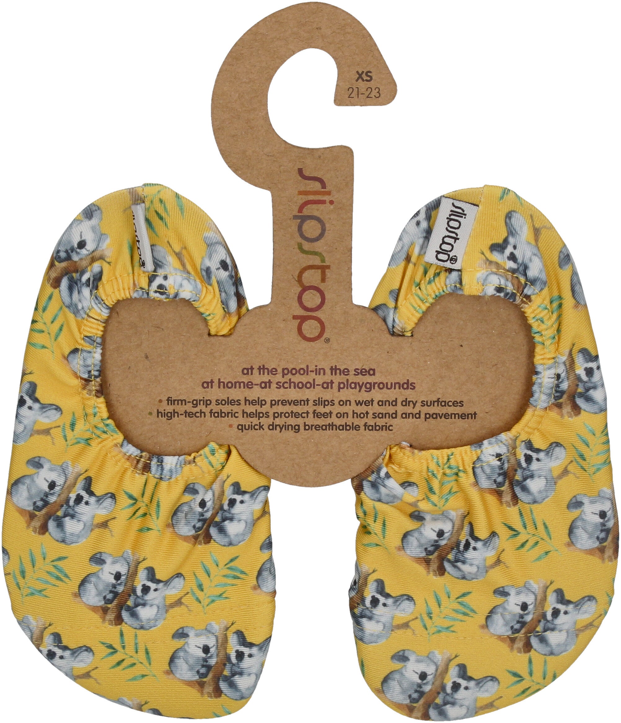 SLIPSTOP Kinder Hausschuhe Badeschuhe TWINS Koala gelb-0