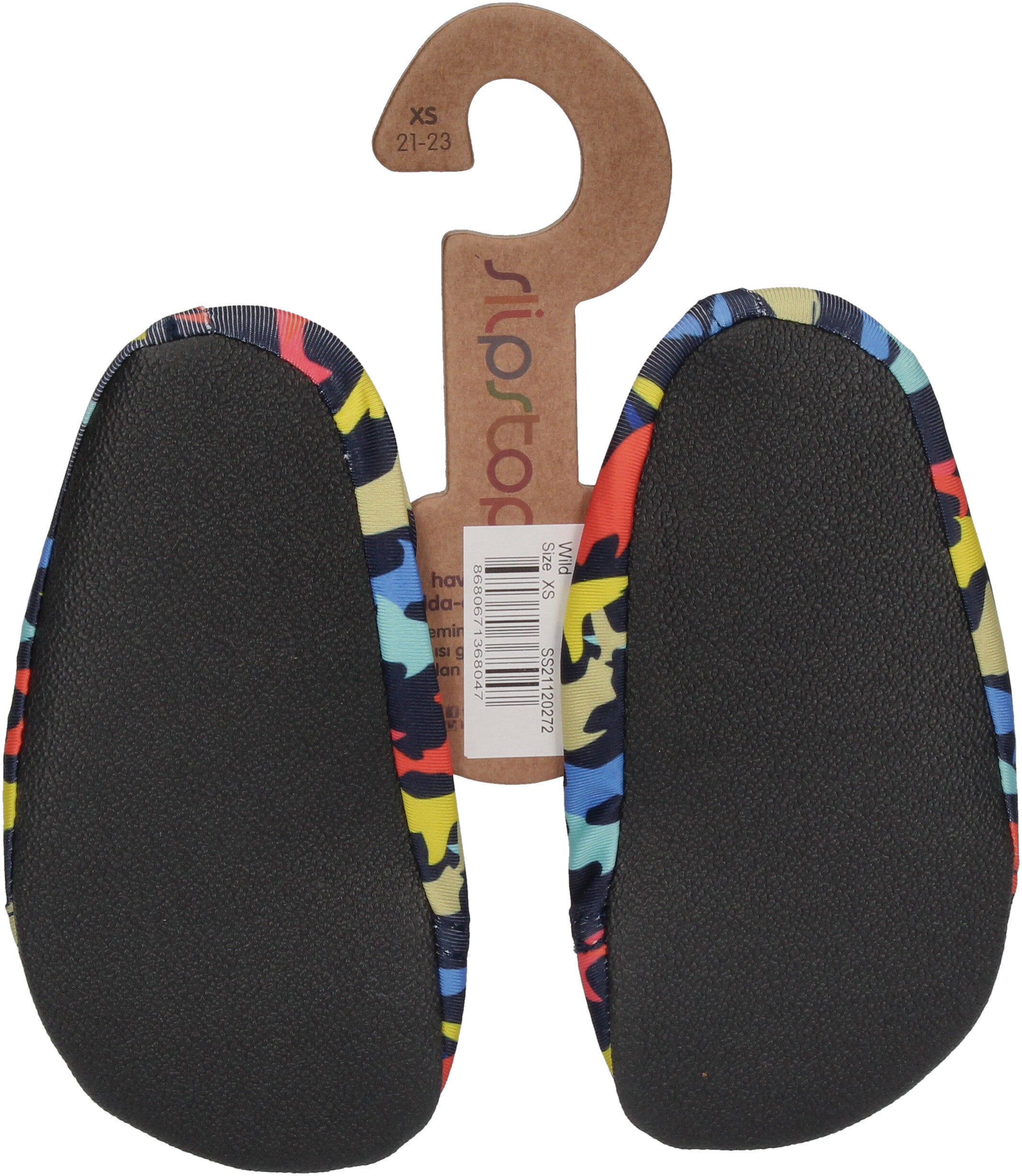 SLIPSTOP Hausschuhe Badeschuhe WILD Haie schwarz bunt-2