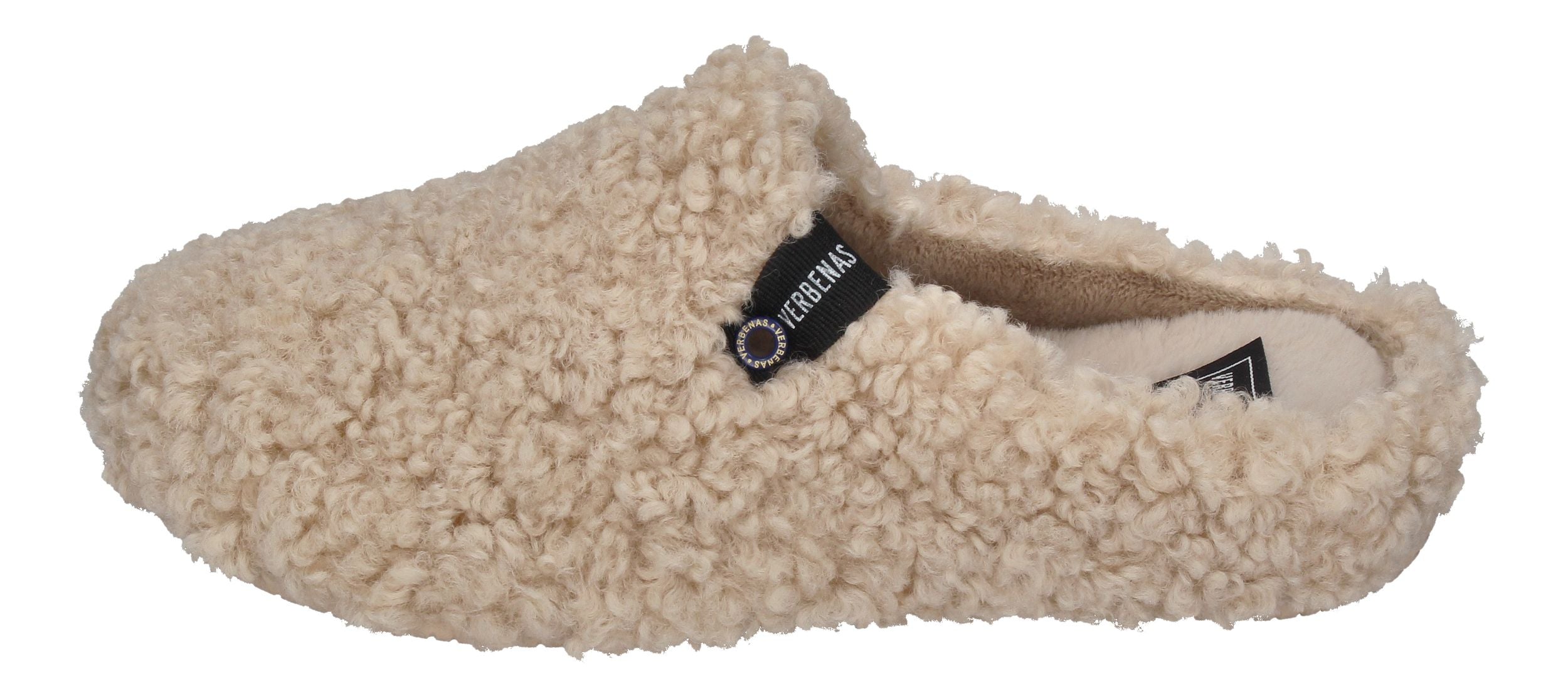 VERBENAS Damen Hausschuhe - YORK CURLY - beige