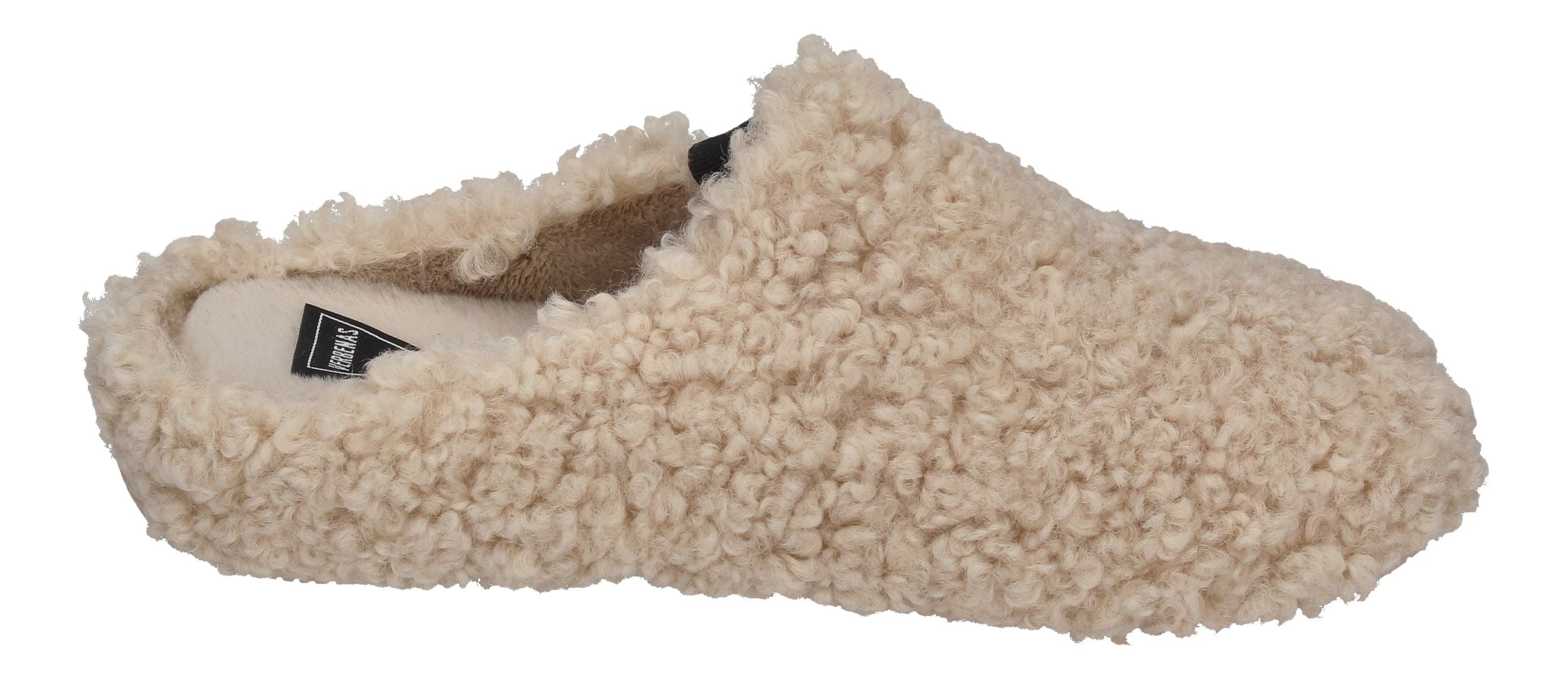 VERBENAS Damen Hausschuhe - YORK CURLY - beige