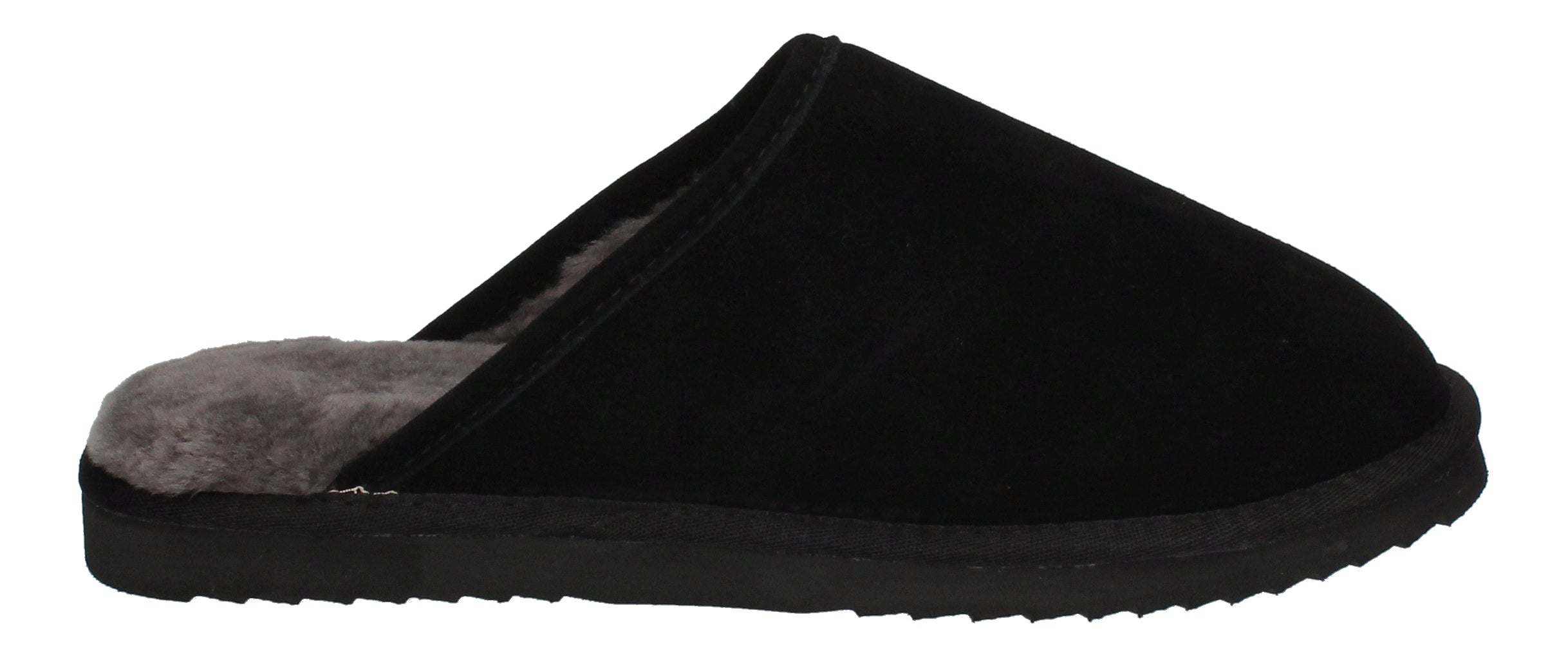 WARMBAT Lammfell Hausschuhe - CLASSIC SUEDE - black-3