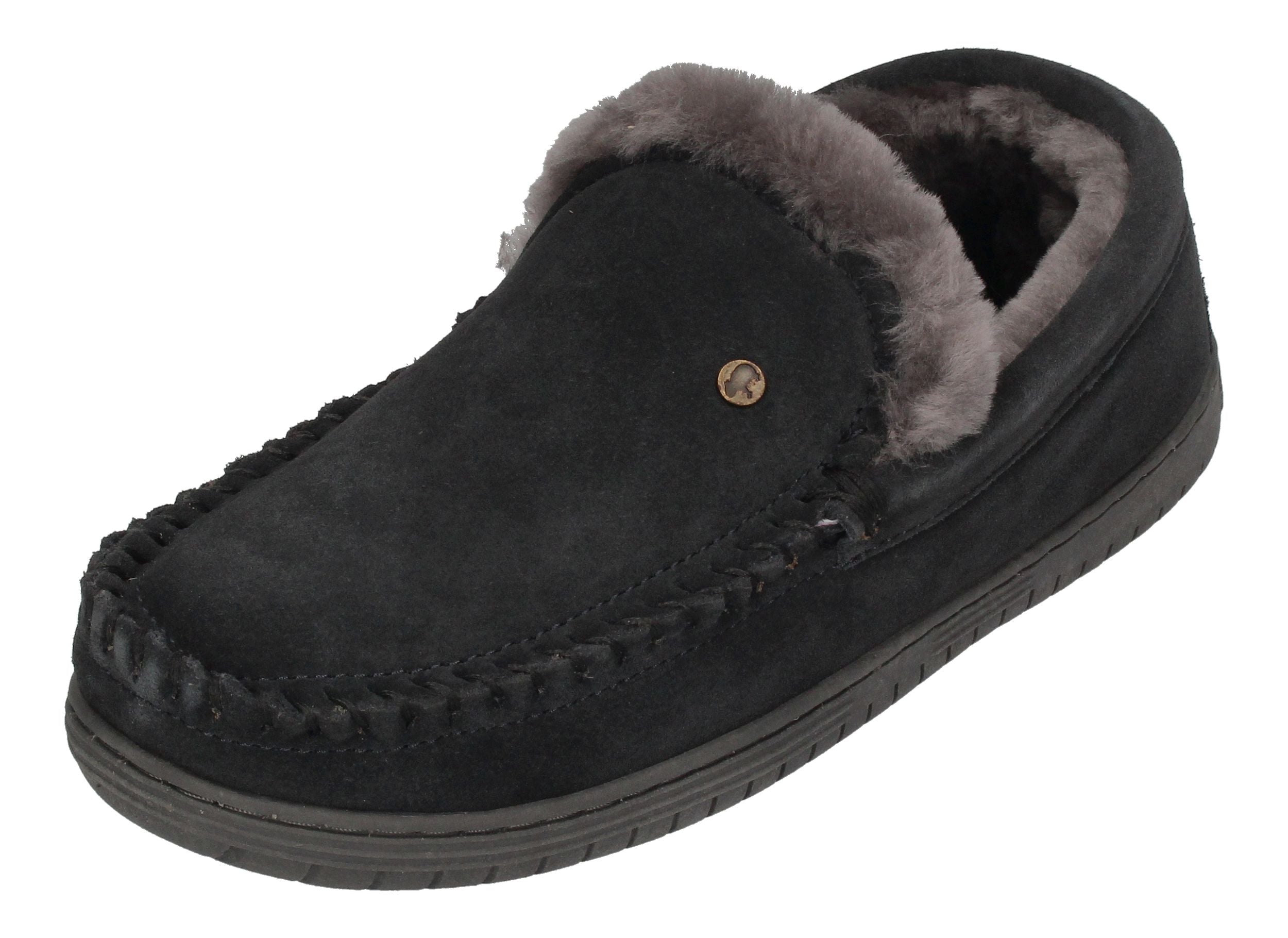 WARMBAT Herrenschuhe Hausschuhe GRIZZLY SUEDE - charcoal