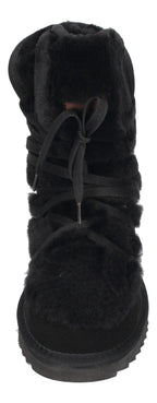 WARMBAT Damenschuhe Schaffell Booties MOONBI SUEDE - black