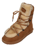 WARMBAT Damenschuhe Schaffell Booties MOONBI SUEDE - cognac