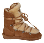WARMBAT Damenschuhe Schaffell Booties MOONBI SUEDE - cognac