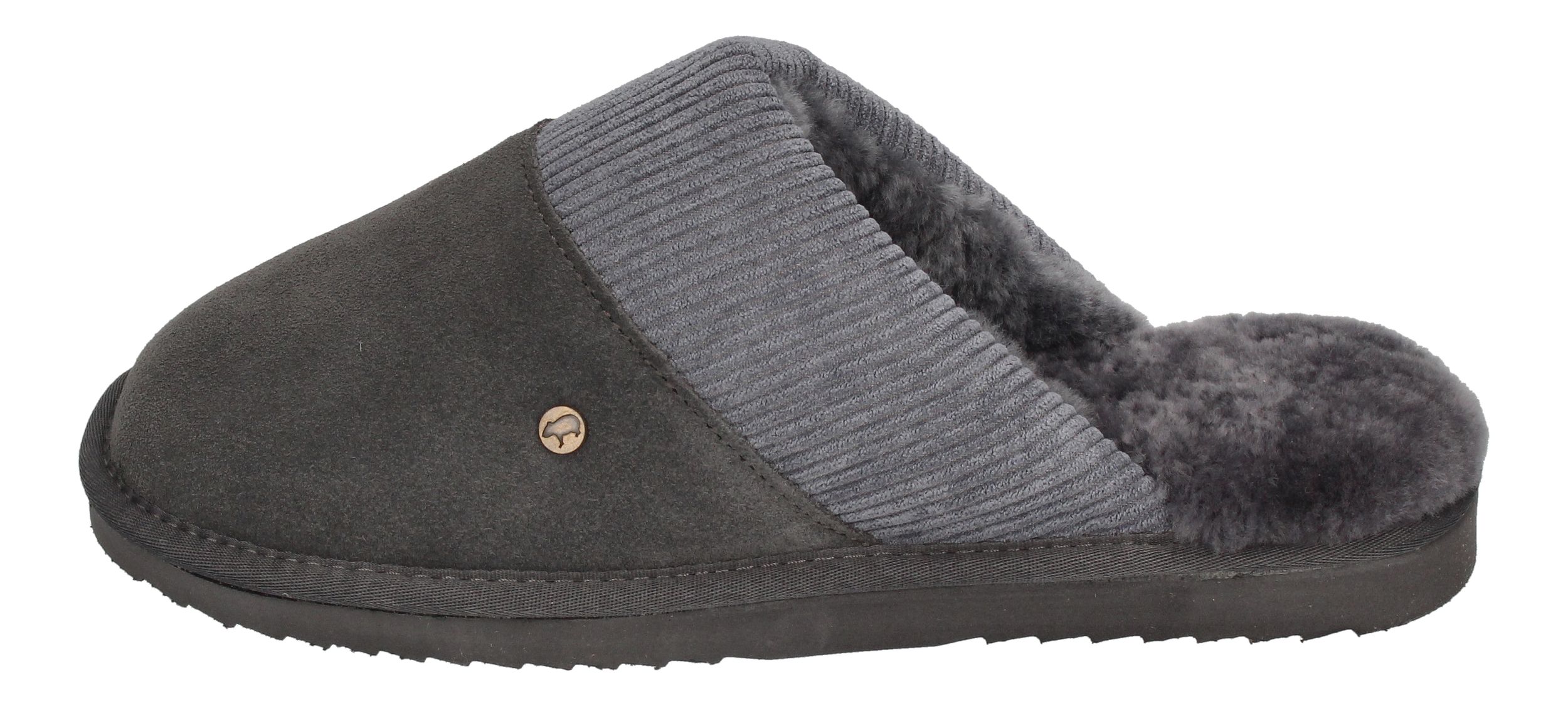WARMBAT Herren Lammfell Hausschuhe - PERTH - dark grey-1
