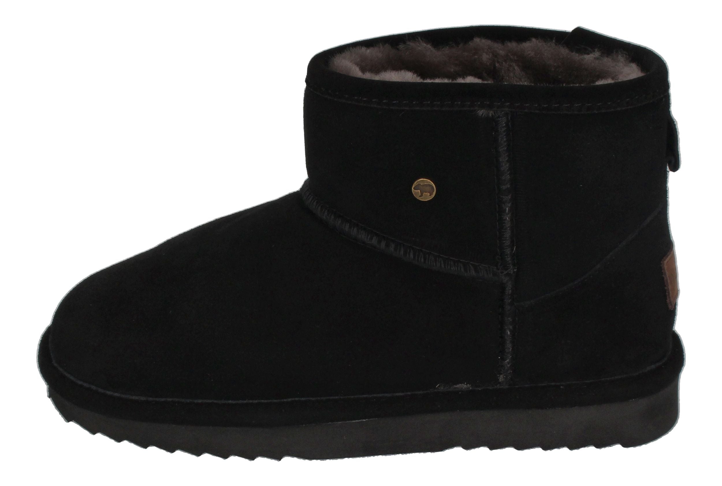 WARMBAT Damenschuhe Schaffell Booties WALLABY - black-1